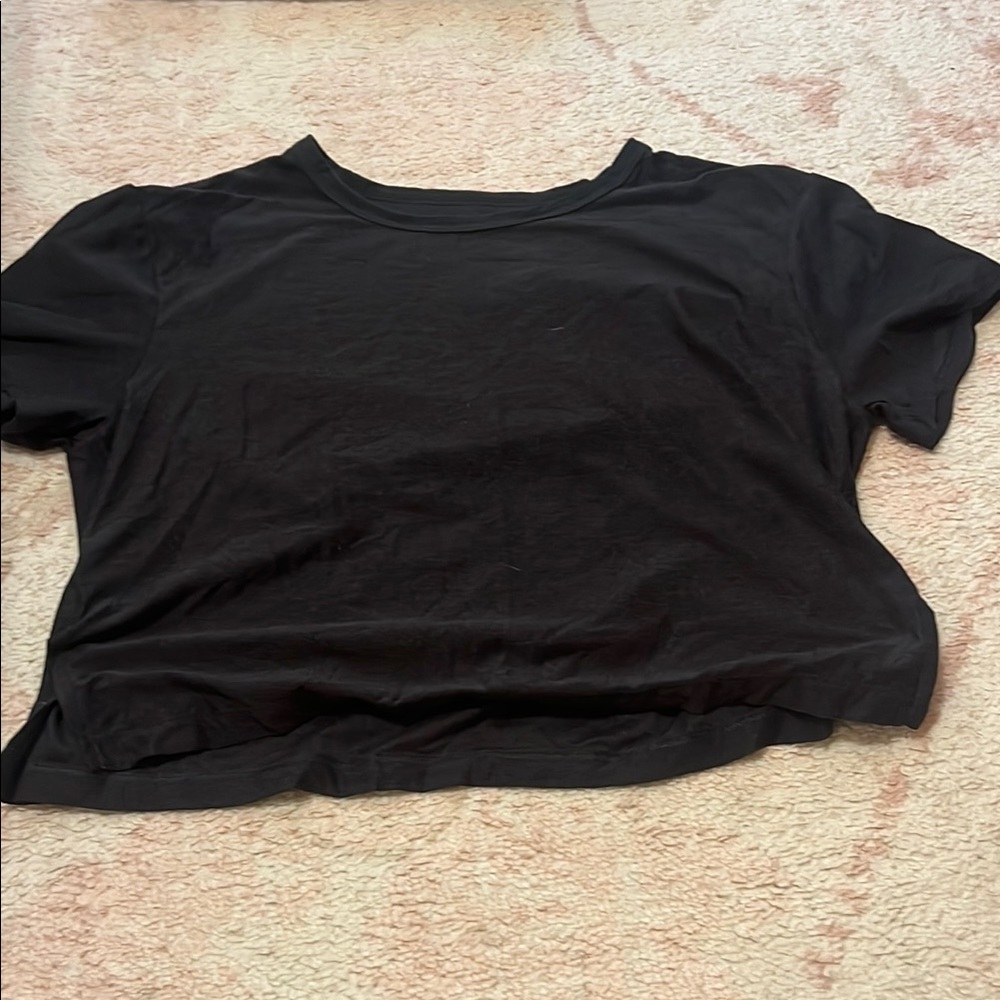 Old Navy Black Crop Relaxed Tee